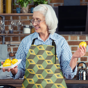 Green 3d Squares Apron