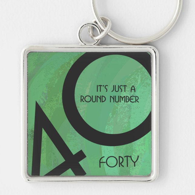 Green 40 Decade Birthday Keychain (Front)