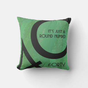 Green 40 Decade Birthday Throw Pillow
