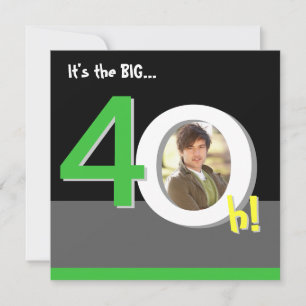 Green 40th Big 4-Oh! Photo Template Birthday Party