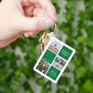 Green 4-Photo Fun Boxes Class Year Keychain