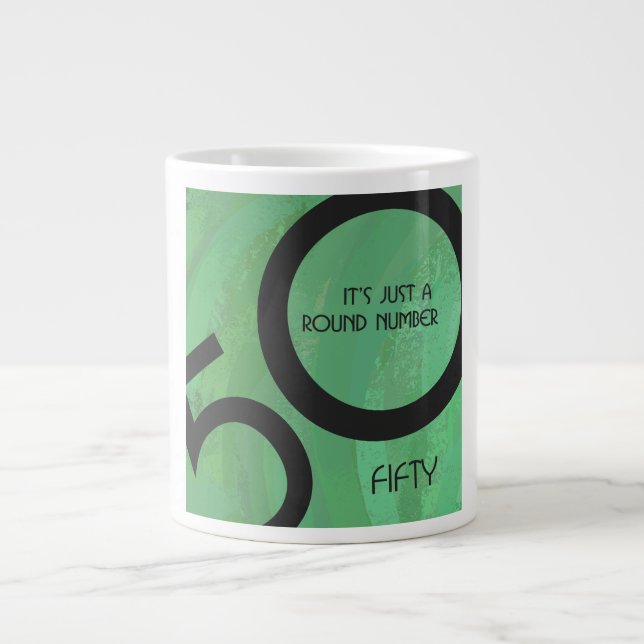 Green 50 Decade Birthday Large Coffee Mug (Front)