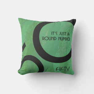 Green 50 Decade Birthday Throw Pillow