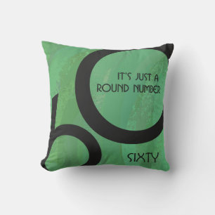 Green 60 Decade Birthday Throw Pillow