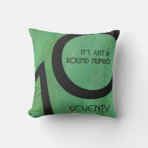 Green 70 Decade Birthday Throw Pillow