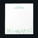 Green A Note From Cute Dog Animal Sketch Notepad<br><div class="desc">Minimal A Note From Cute Dog Animal Sketch Notepad</div>