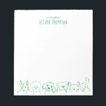 Green A Note From Cute Dog Animal Sketch Notepad<br><div class="desc">Minimal A Note From Cute Dog Animal Sketch Notepad</div>