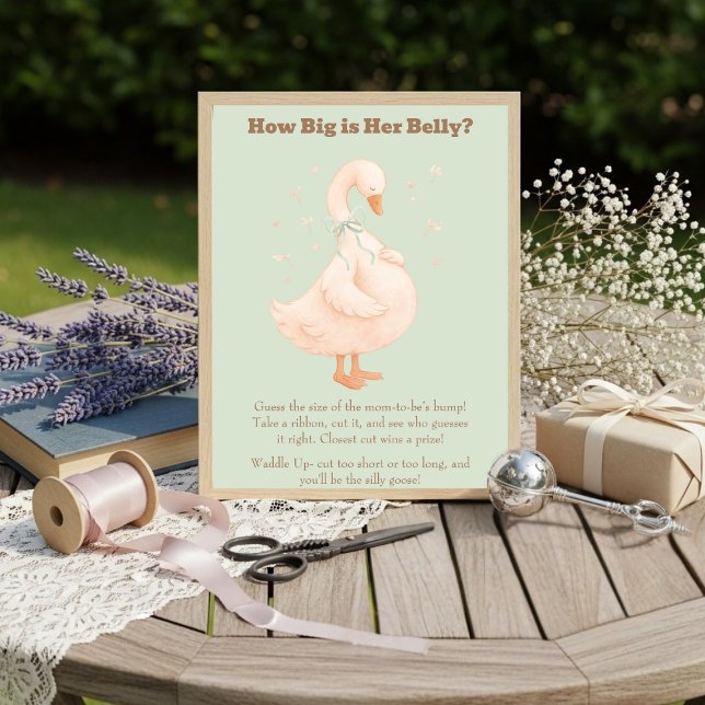 Green A Silly Goose How Big Is Her Belly  Invitation (Green A Silly Goose How Big Is Her Belly)