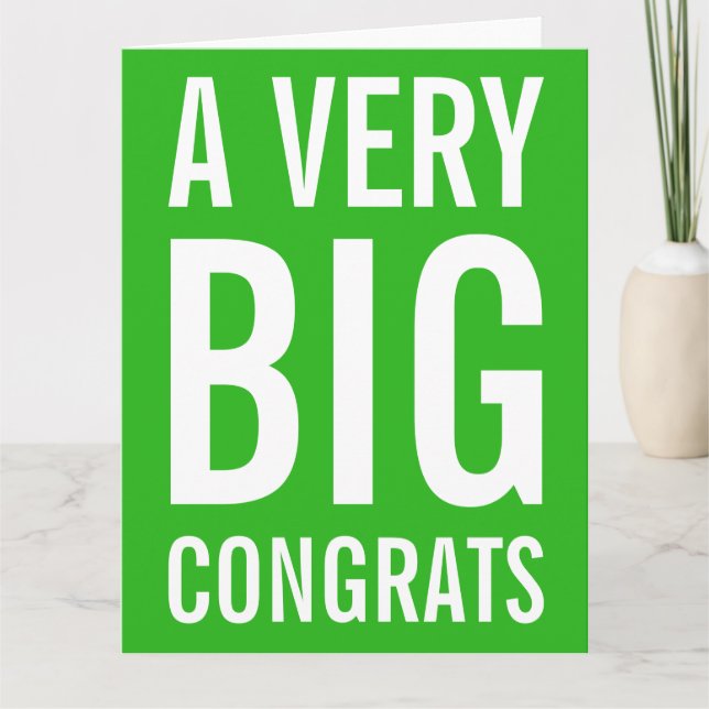 Green A Very Big Congrats Card (Front)
