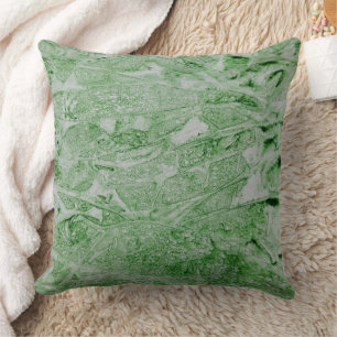 Green Abstact Throw Pillow