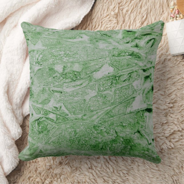 Green Abstact Throw Pillow (Blanket)