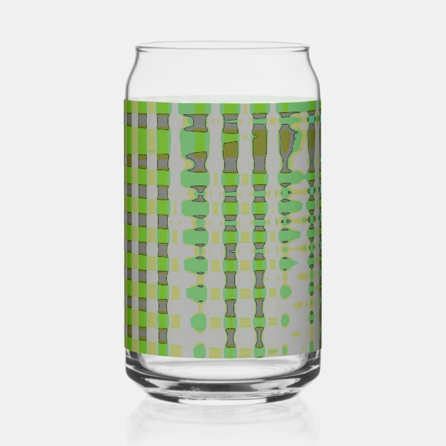 Green Abstract Art 1003 Can Glass (Front)