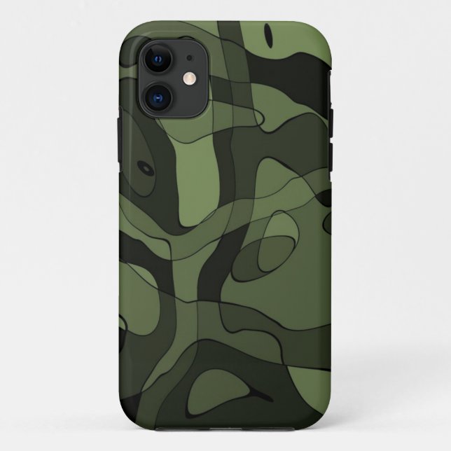 Green Abstract art case for iPhone (Back)
