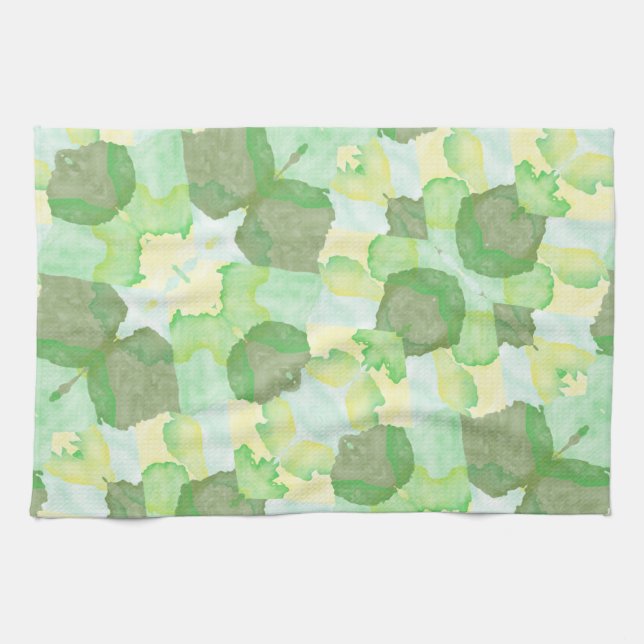 Green abstract art Magical wallpaper Kitchen Towel (Horizontal)