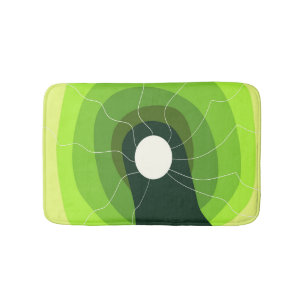 Green abstract bath mat
