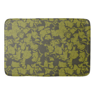 Green abstract bath mat