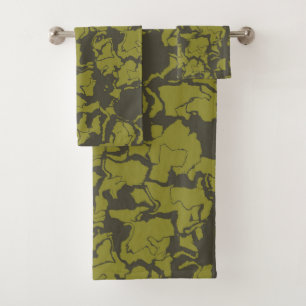 Green abstract bath towel set