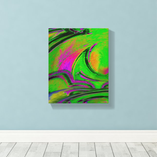 Green Abstract Canvas Print  (Insitu(Wood Floor))