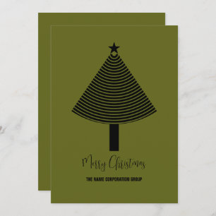 Green abstract Christmas tree business Invitation