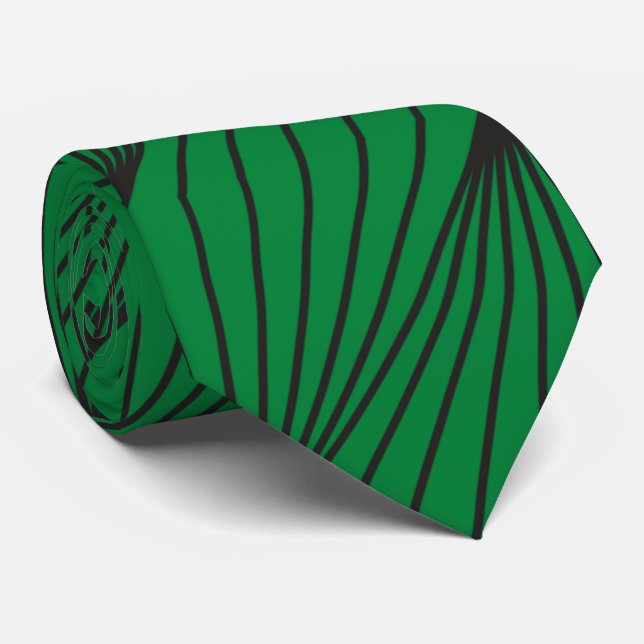 Green Abstract  Classic Tie (Rolled)