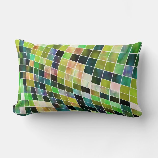 Green Abstract Custom Pillow (Front)