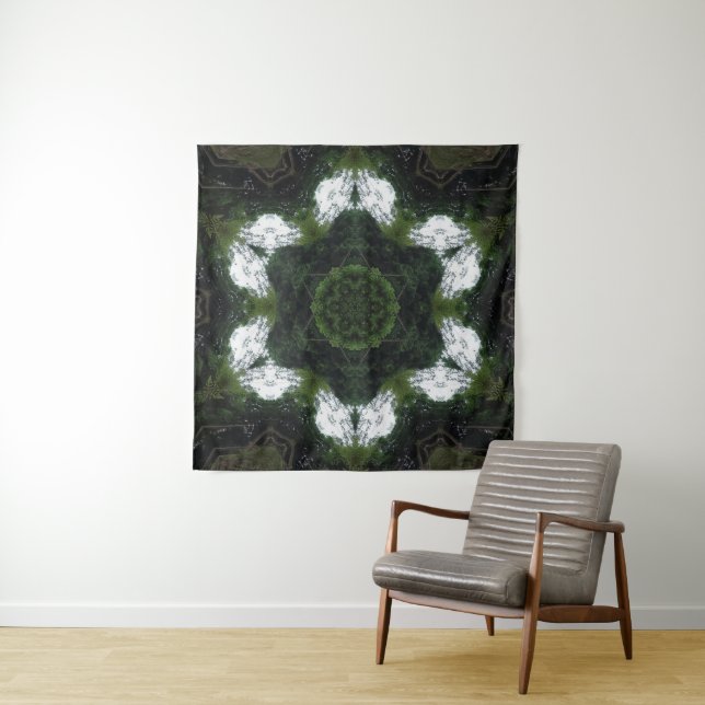 GREEN ABSTRACT DRAWING. SAMER BRASIL 1 TAPESTRY (In Situ)