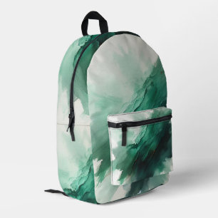 Green Abstract Emerald Vibes Printed Backpack