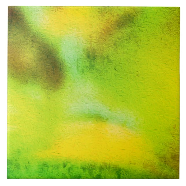 Green Abstract Fantasy –  Ethereal Dream Pattern Tile (Front)