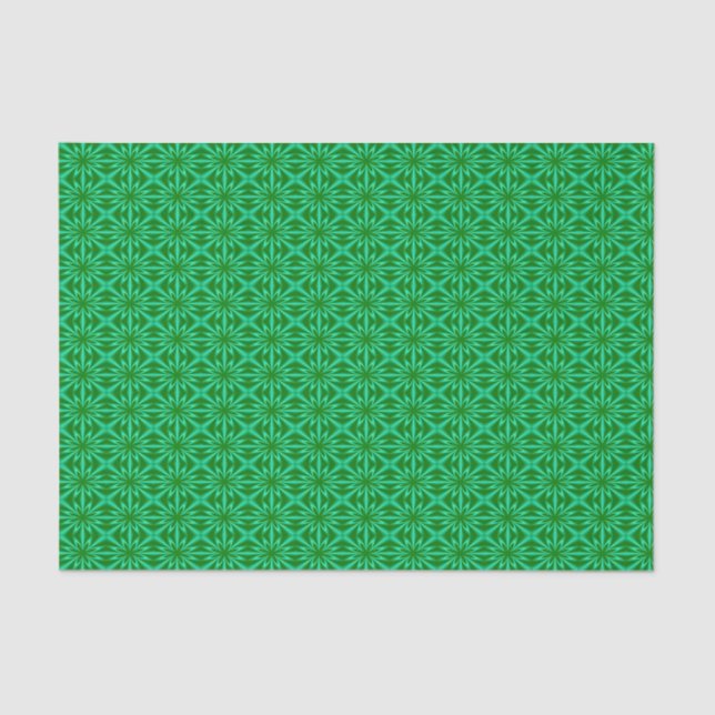 Green Abstract Floral Pattern Tissue Paper (Front)
