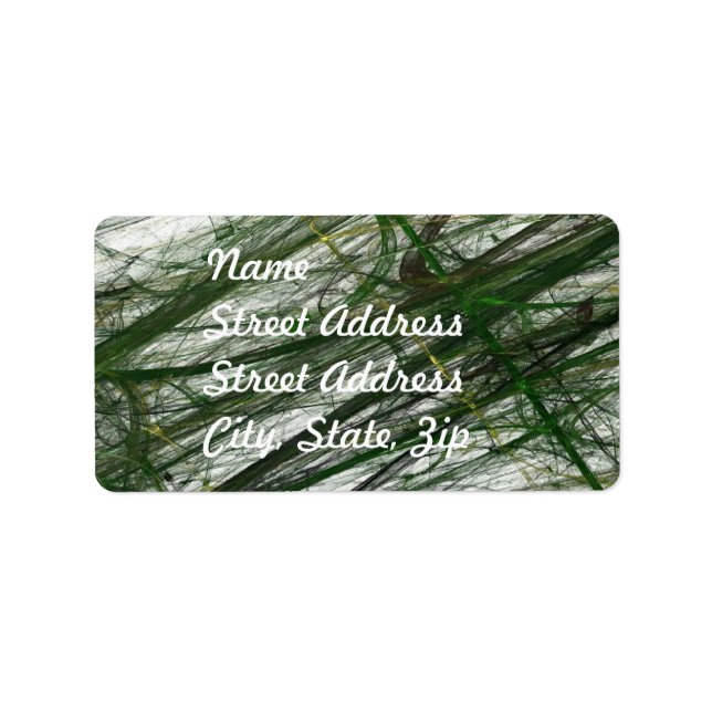 Green Abstract Fractal Address Sticker (Front)