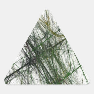 Green Abstract Fractal Triangle Sticker