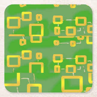 Green Abstract Geometric Paper Coaster