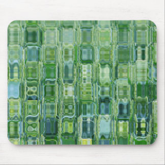Green Abstract Glass Mouse Pad