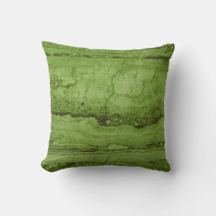 Green abstract Granite stone marble pattern Throw Pillow