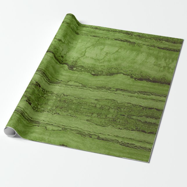 Green abstract Granite | stone marble pattern Wrapping Paper (Unrolled)