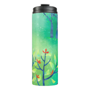 Green Abstract Landscape Thermal Tumbler