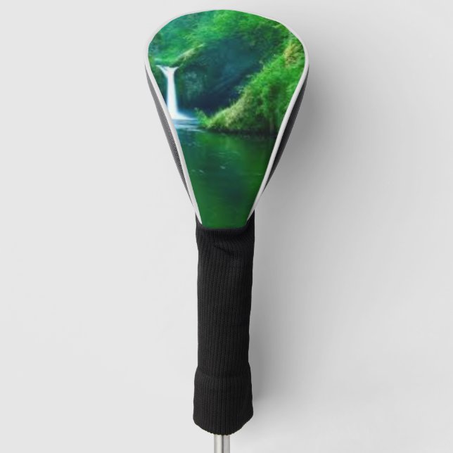 Green Abstract Moss Texture iPhone Case Golf Head Cover (Front)