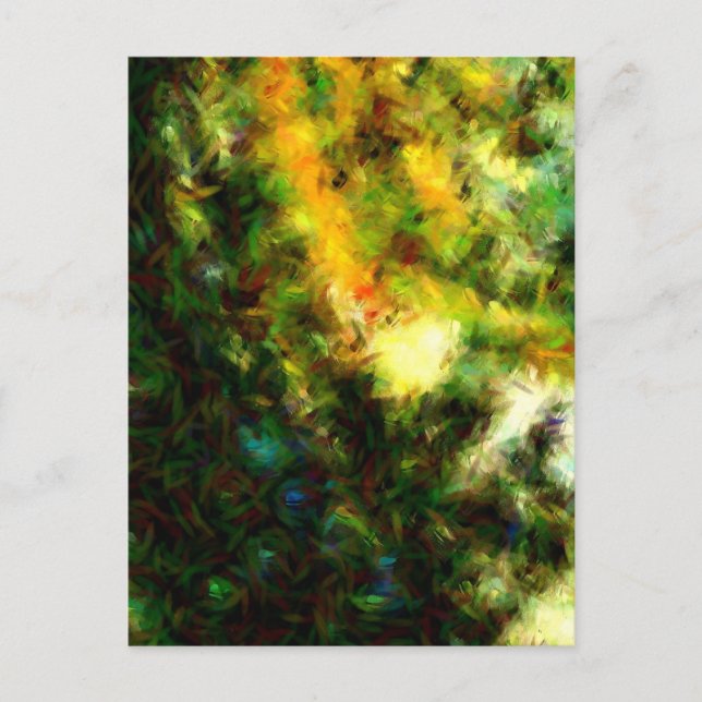 Green Abstract Painting Art Postcard (Front)