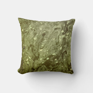 Green abstract painting throw pillow