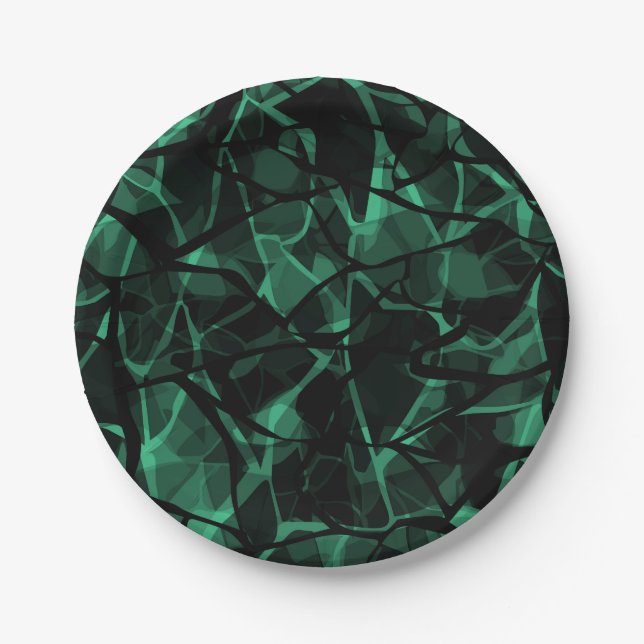 green abstract paper plate (Front)