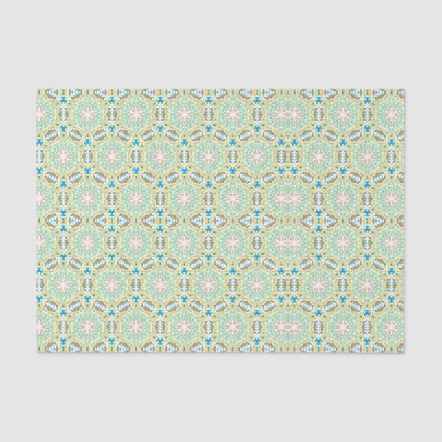Green Abstract Pattern Decoupage Tissue Paper (Front)