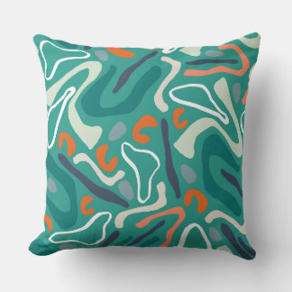 Green Abstract pattern Throw Pillow