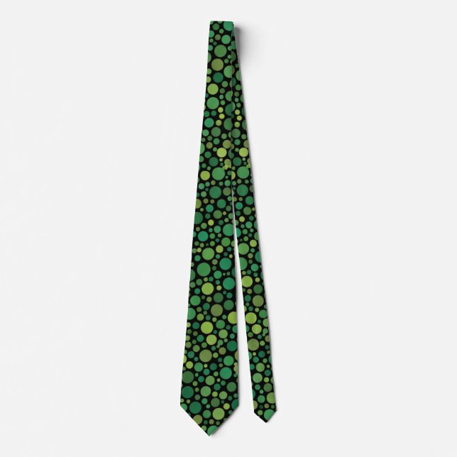 Green Abstract Polka Dot Tie (Front)