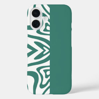 green abstract print  with solid green phone case