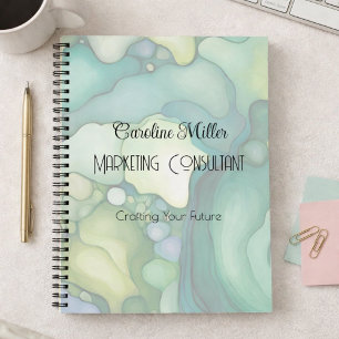 Green Abstract Professional Name Office Style Notebook