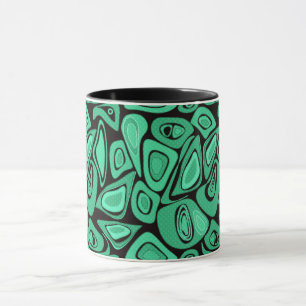 Green, abstract, retro mug