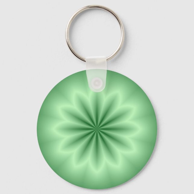 Green Abstract Star Keychain (Front)
