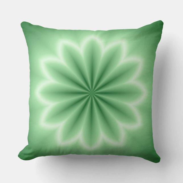 Green Abstract Star Throw Pillow (Front)