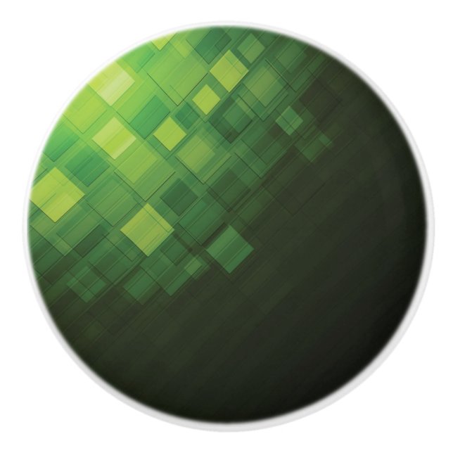 Green abstract technology design ceramic knob (Front)