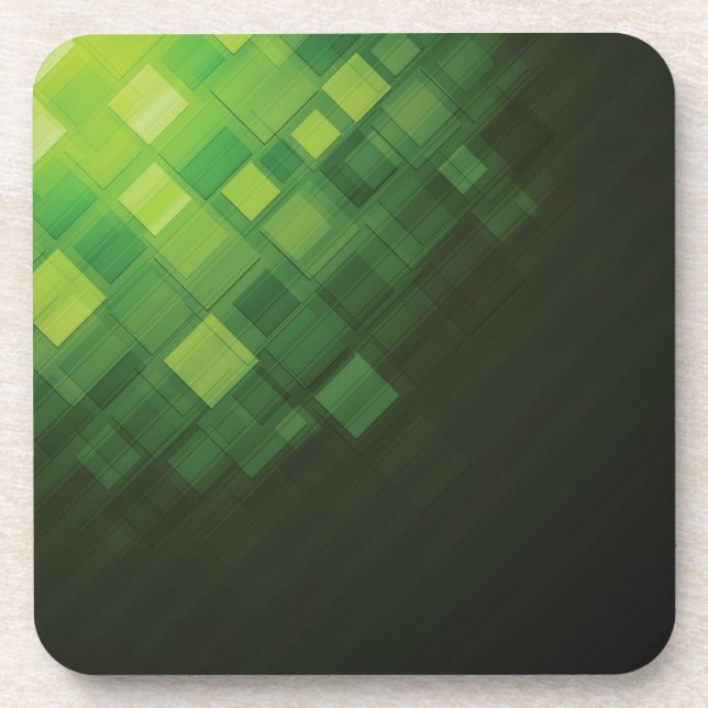 Green abstract technology design coaster (Front)